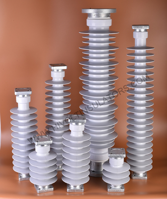 عازلات محطة بوليمر 110kV مع معايير ANSI أو IEC باللون الرمادي أو الأحمر